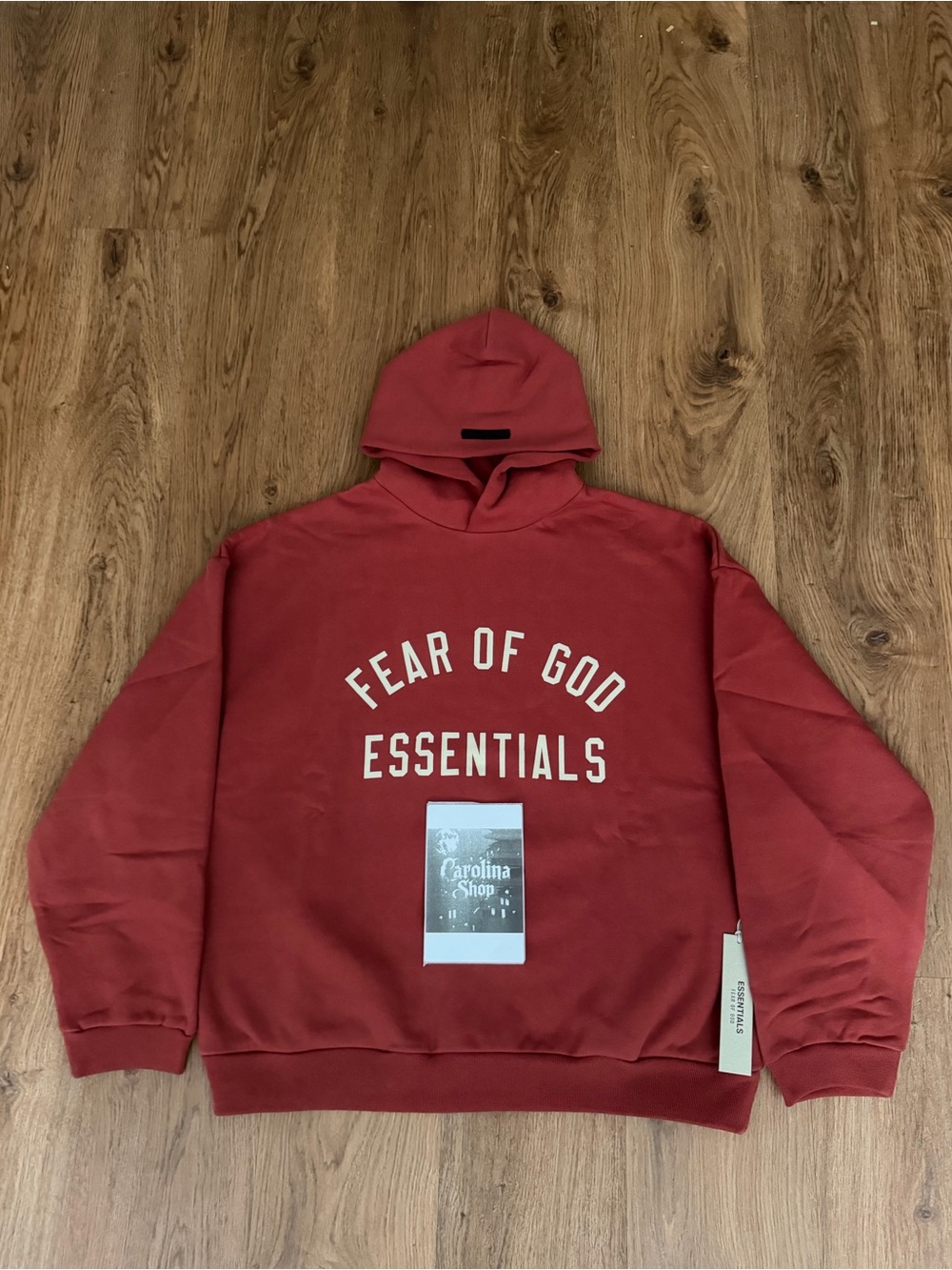 Fear of God Essentials Crimson Red Hoodie